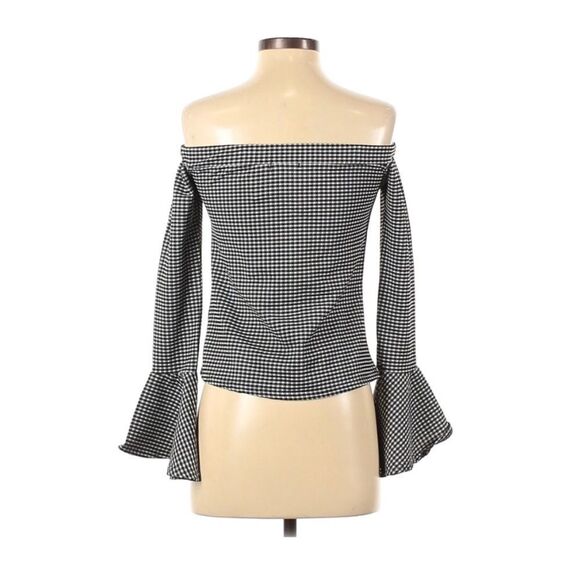🆕Boohoo Off The Shoulder Gingham Top - Picture 3 of 7